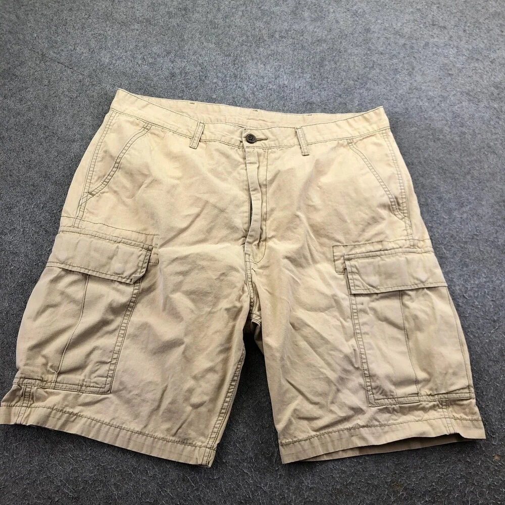 Levis Shorts Mens 36 Beige Cargo Relaxed Fit 11 Inseam Casual Summer